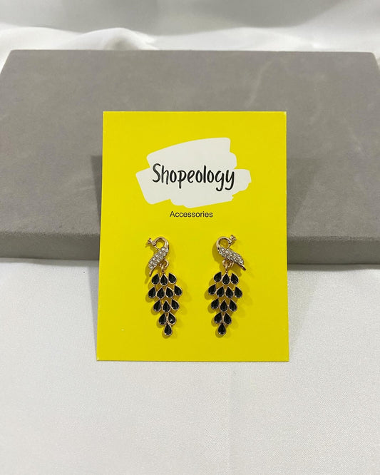 Minimal peacock earrings - Shopeology