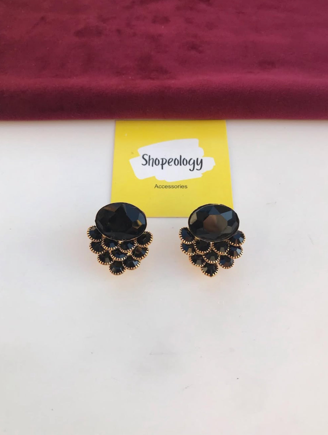 Black minimal studs