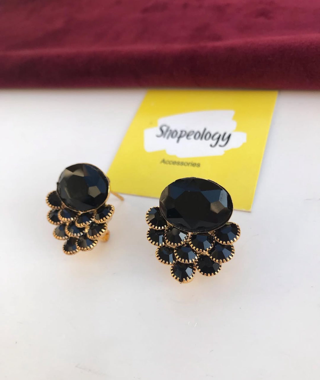 Black minimal studs