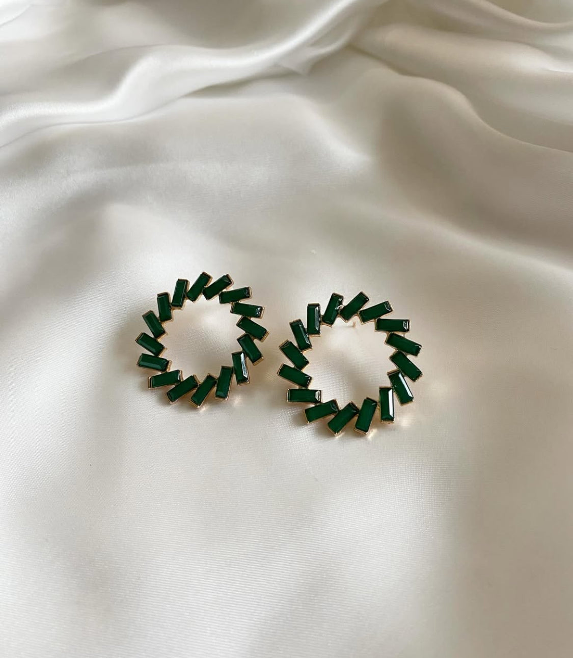 Crystal Coral Hoops