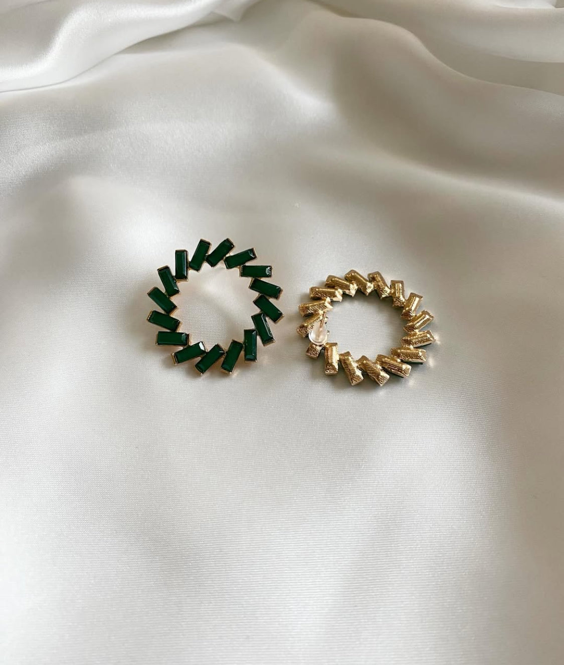 Crystal Coral Hoops