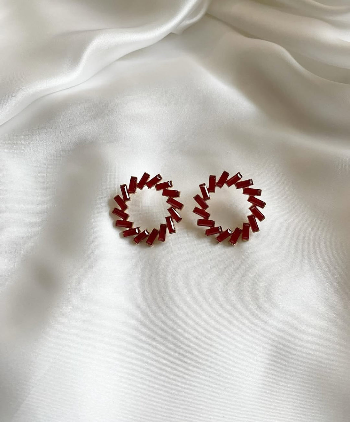 Crystal Coral Hoops