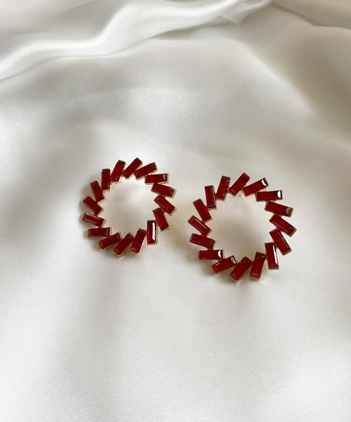 Crystal Coral Hoops