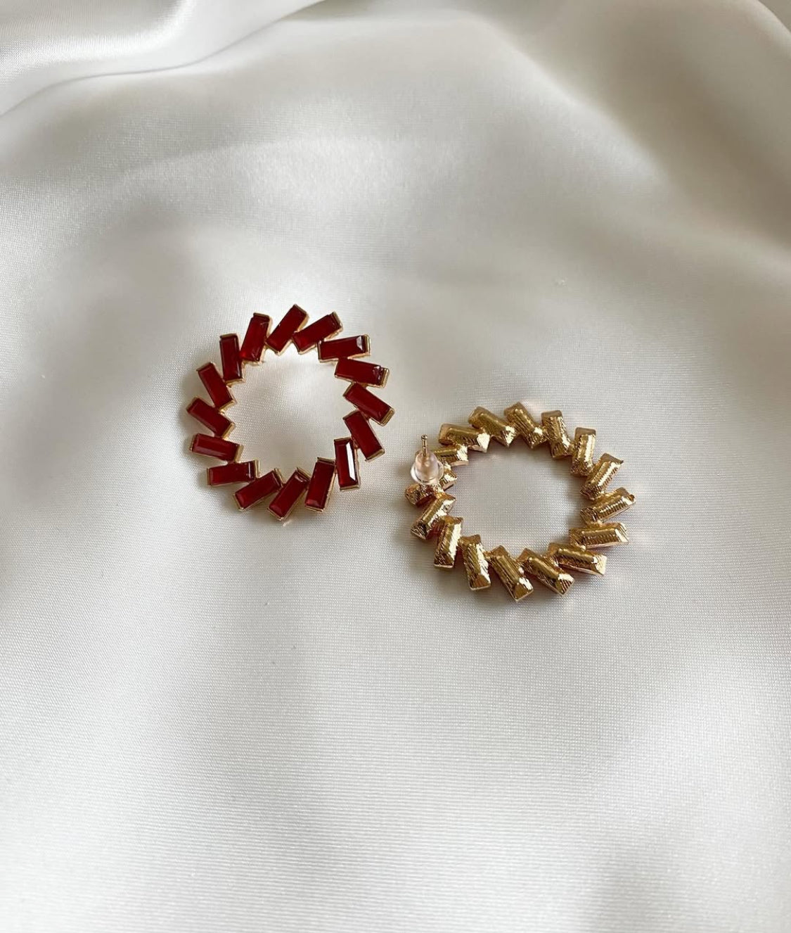 Crystal Coral Hoops