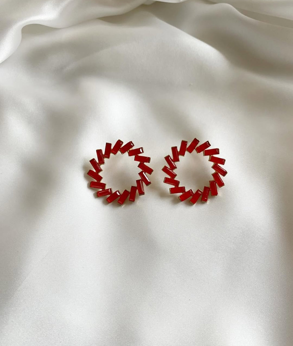 Crystal Coral Hoops