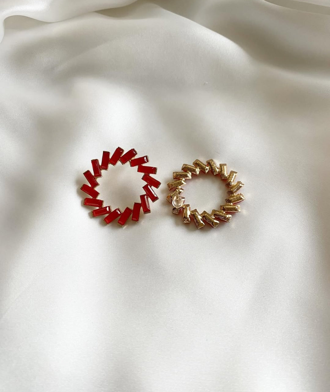 Crystal Coral Hoops