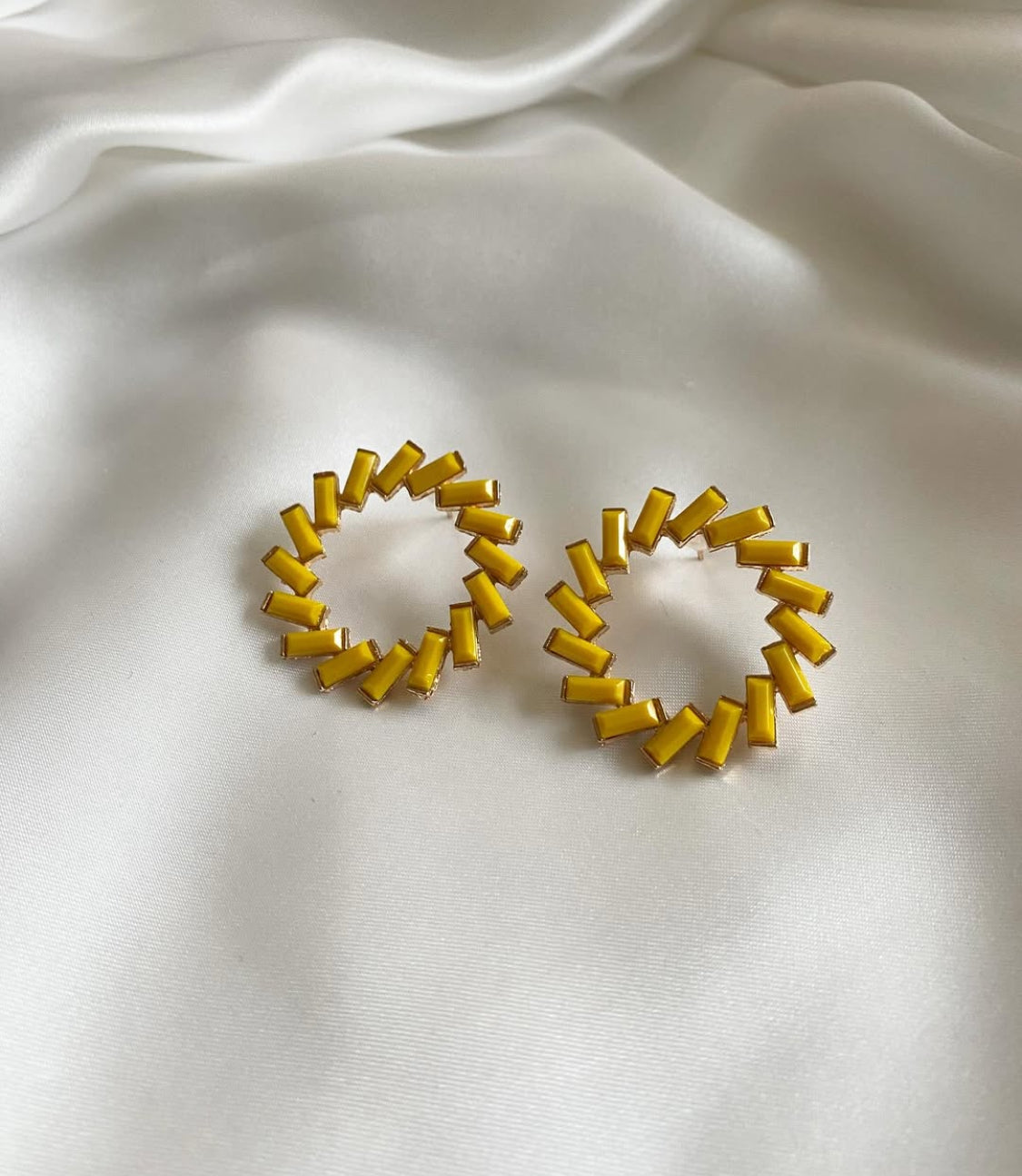 Crystal Coral Hoops