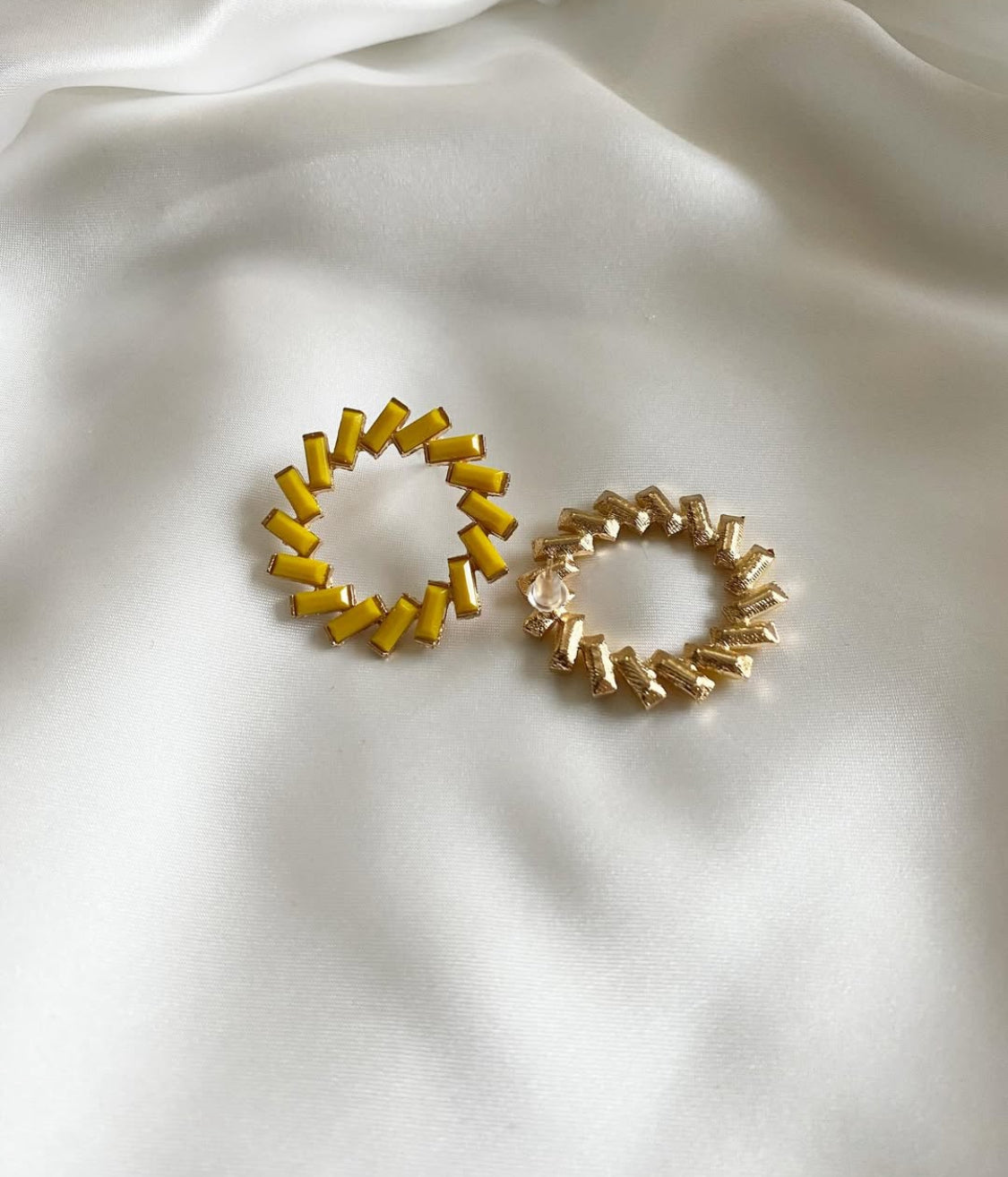 Crystal Coral Hoops