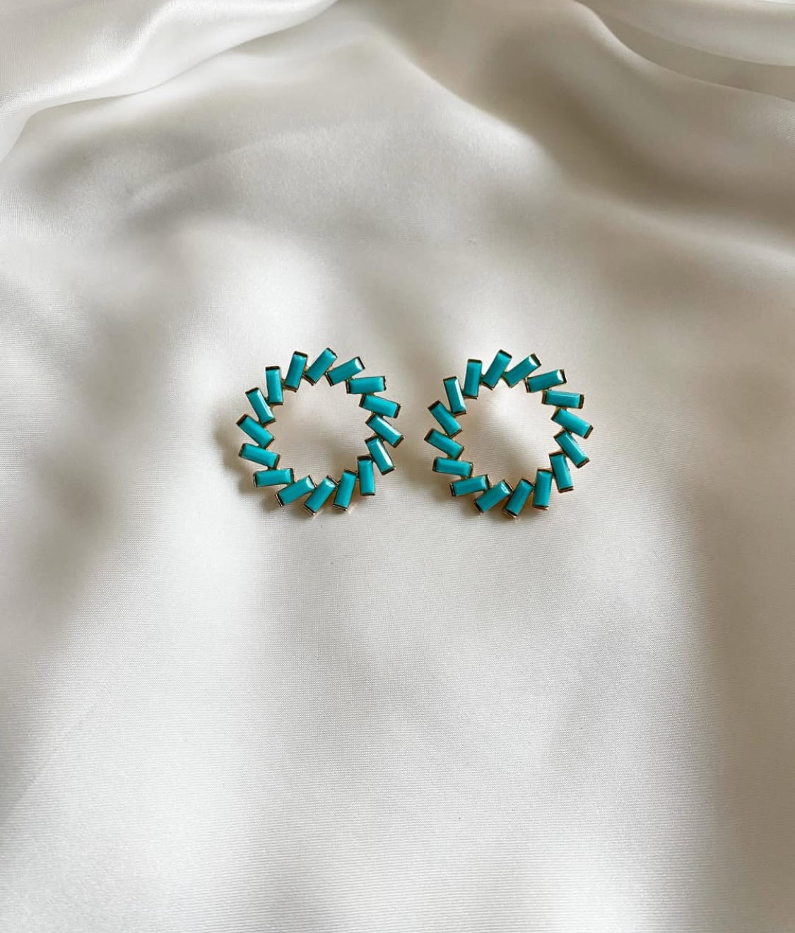 Crystal Coral Hoops