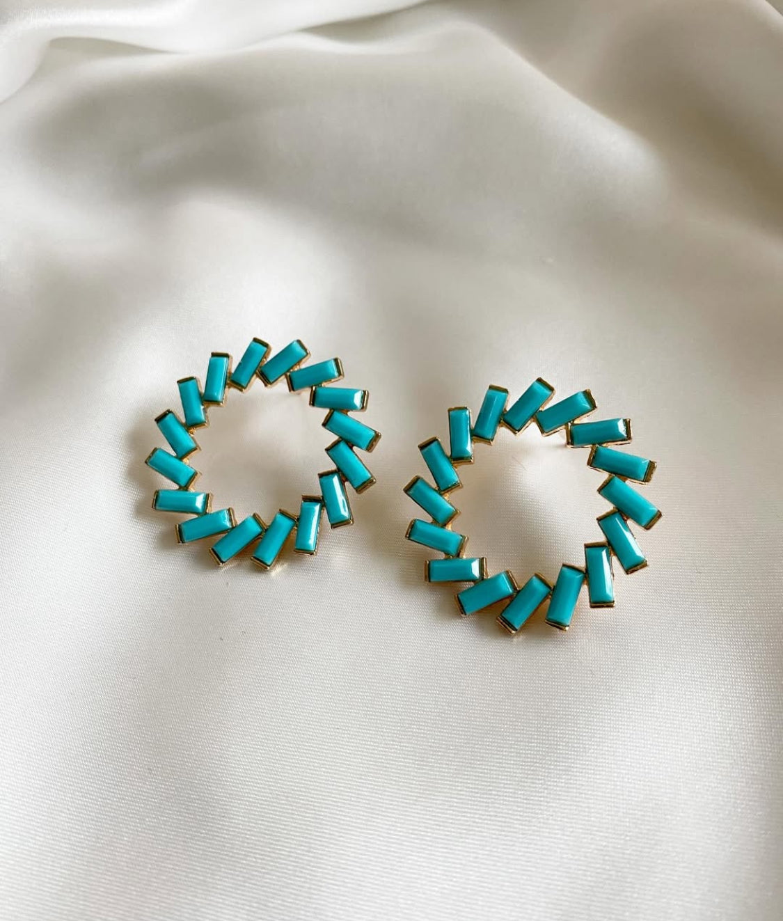 Crystal Coral Hoops