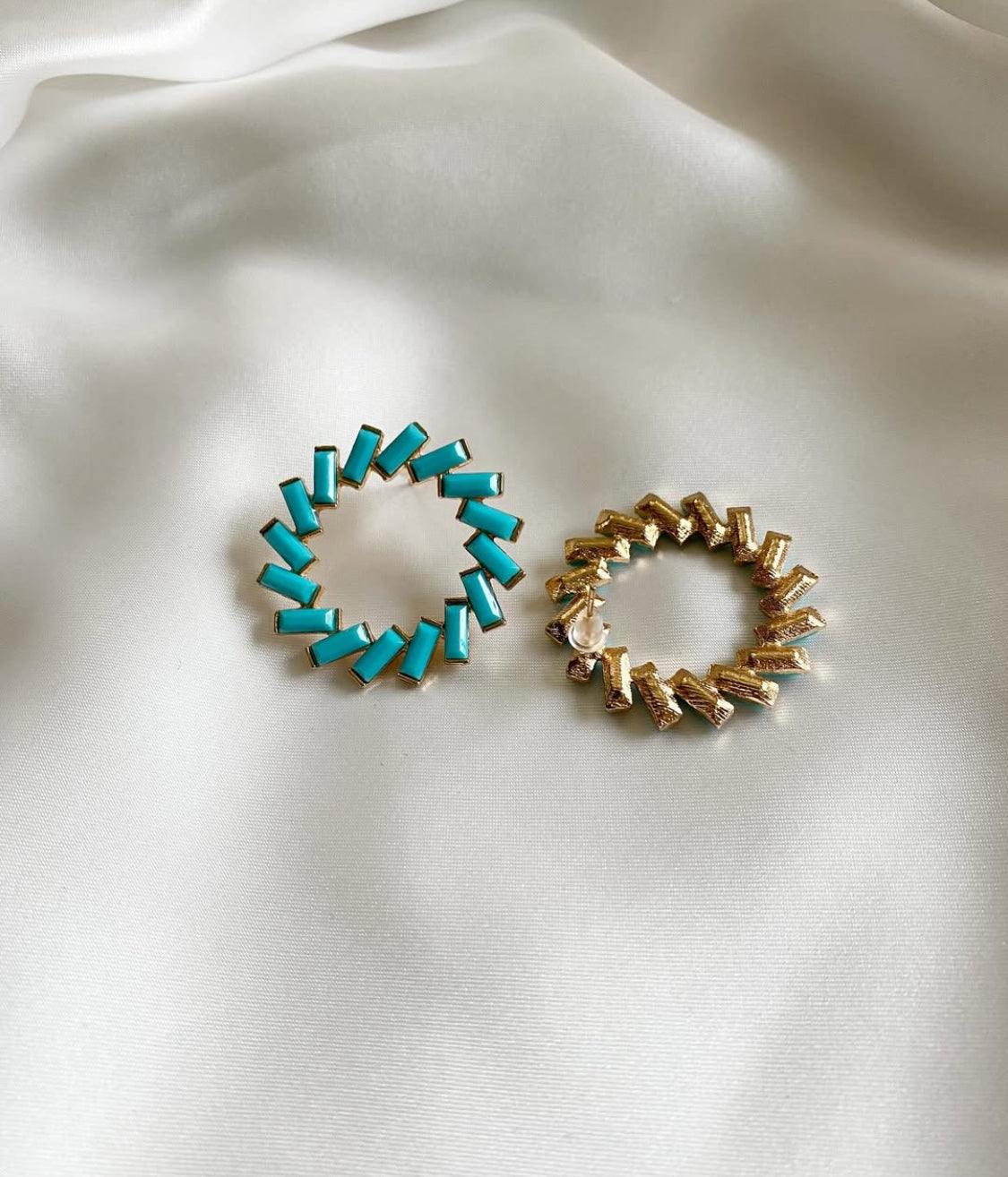 Crystal Coral Hoops