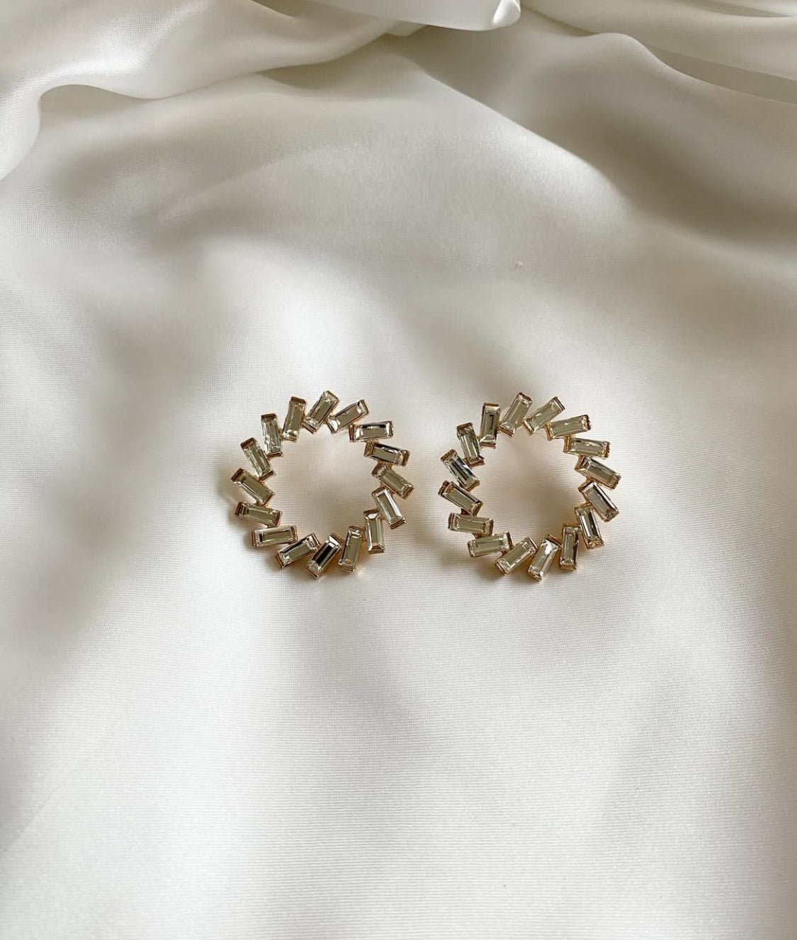 Crystal Coral Hoops