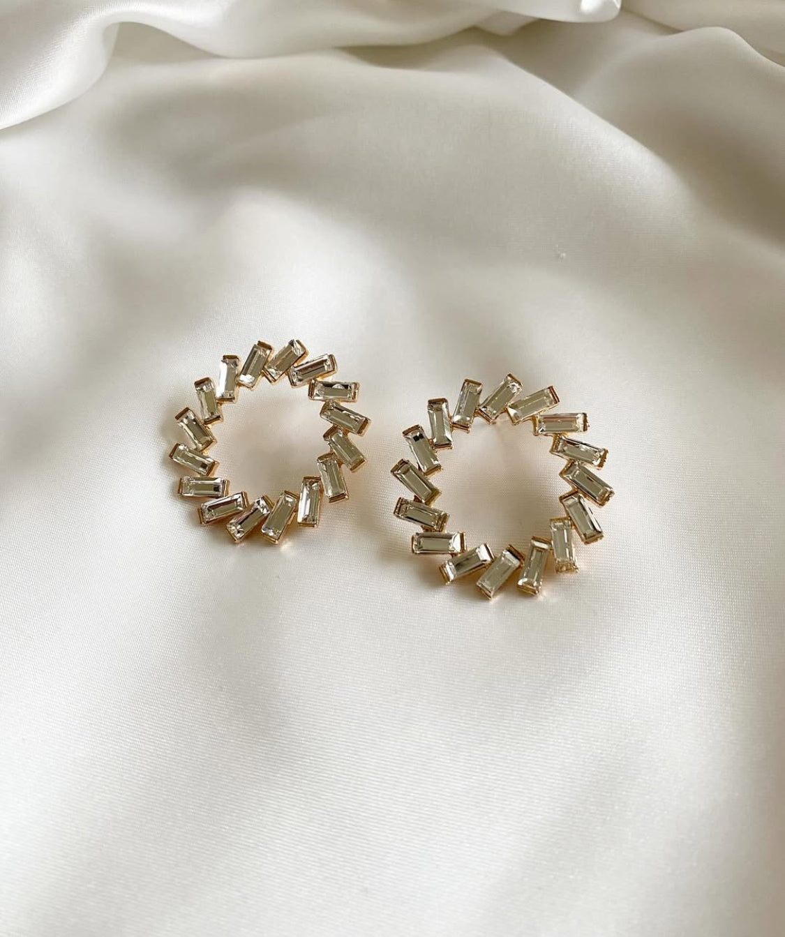 Crystal Coral Hoops