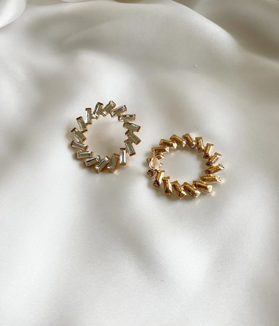 Crystal Coral Hoops