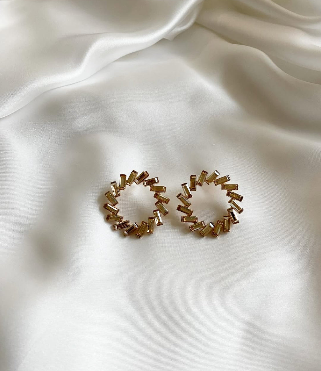 Crystal Coral Hoops
