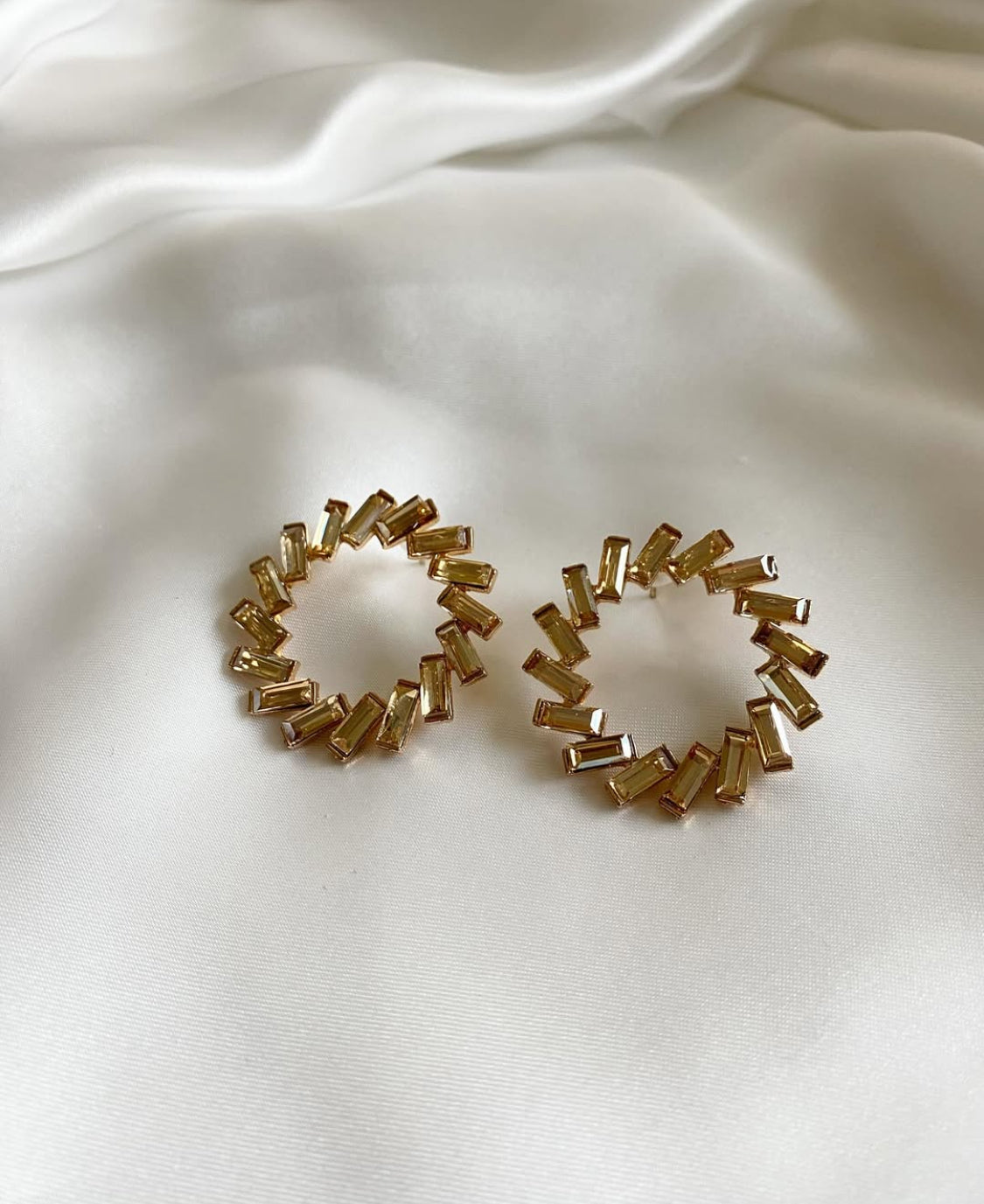 Crystal Coral Hoops