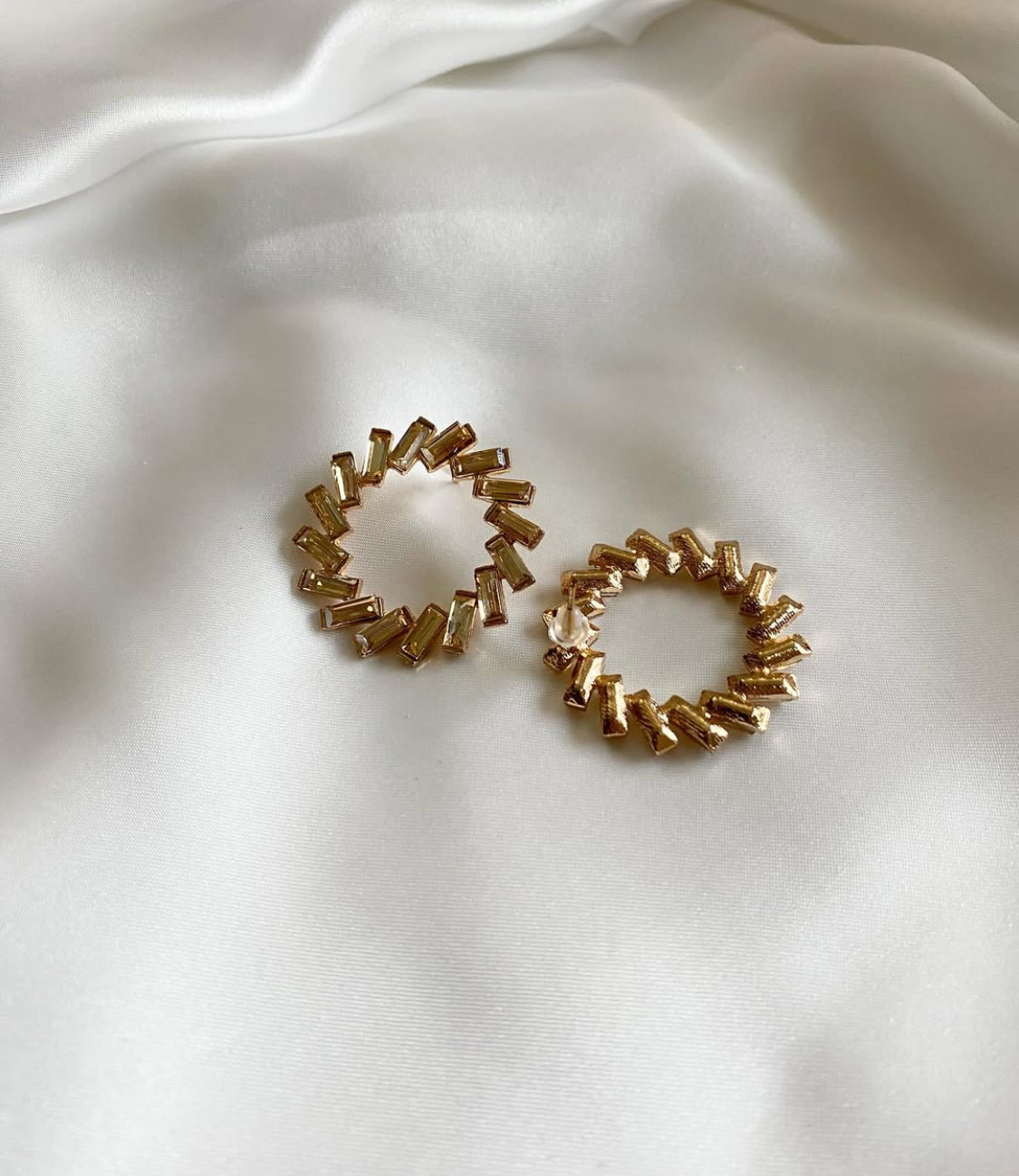 Crystal Coral Hoops