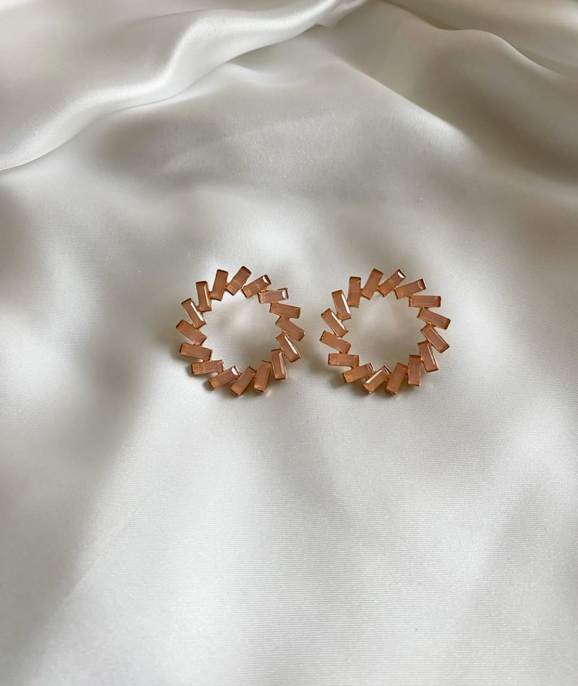 Crystal Coral Hoops
