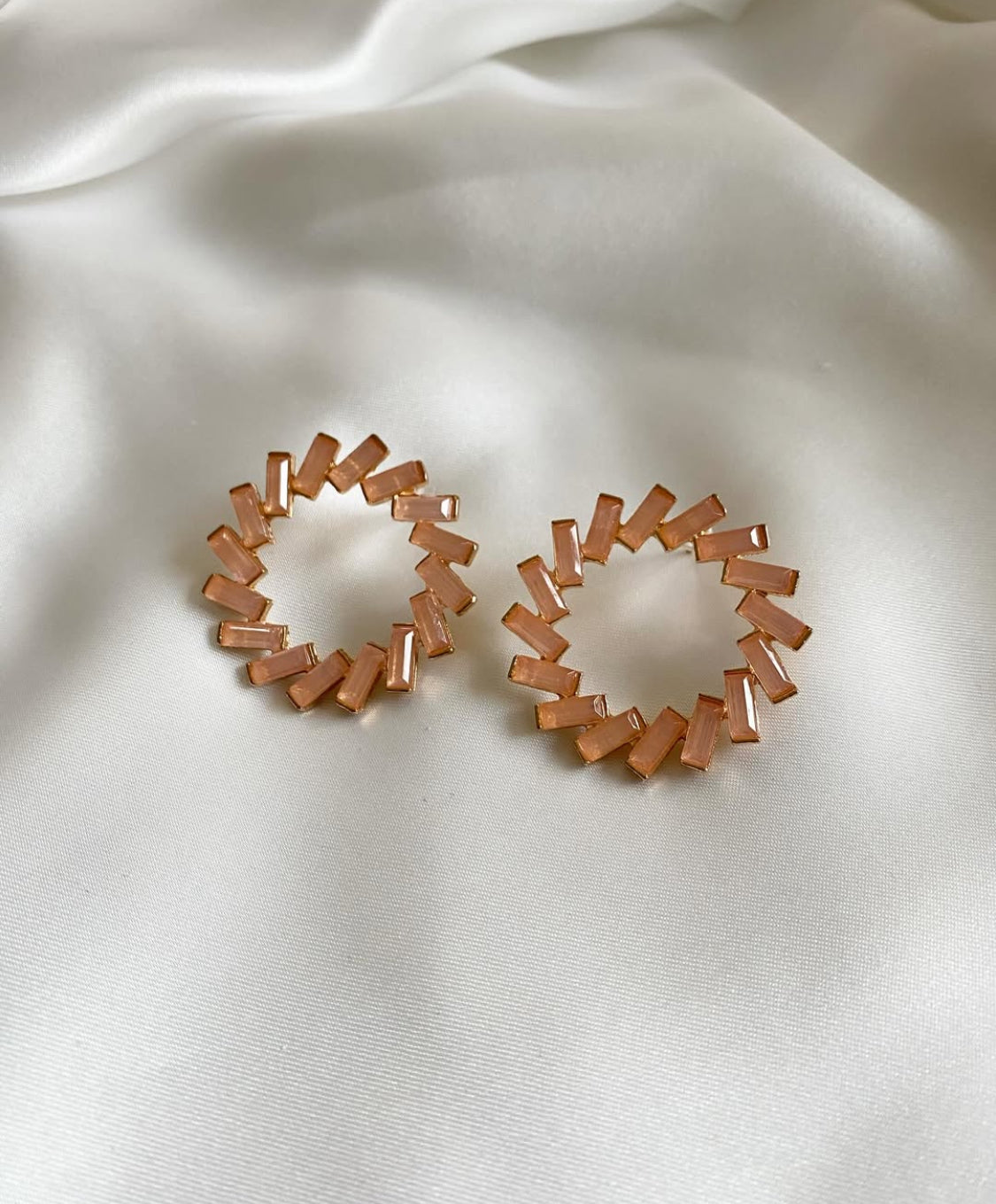 Crystal Coral Hoops