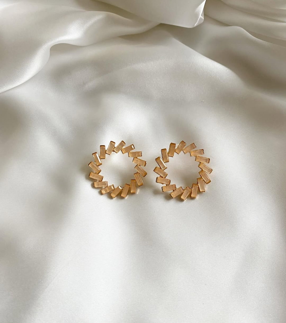 Crystal Coral Hoops