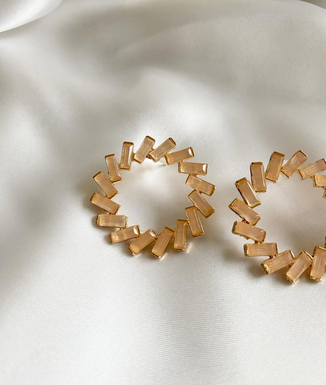 Crystal Coral Hoops