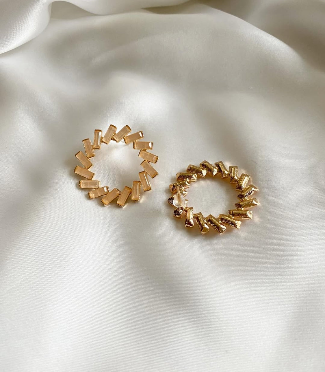 Crystal Coral Hoops