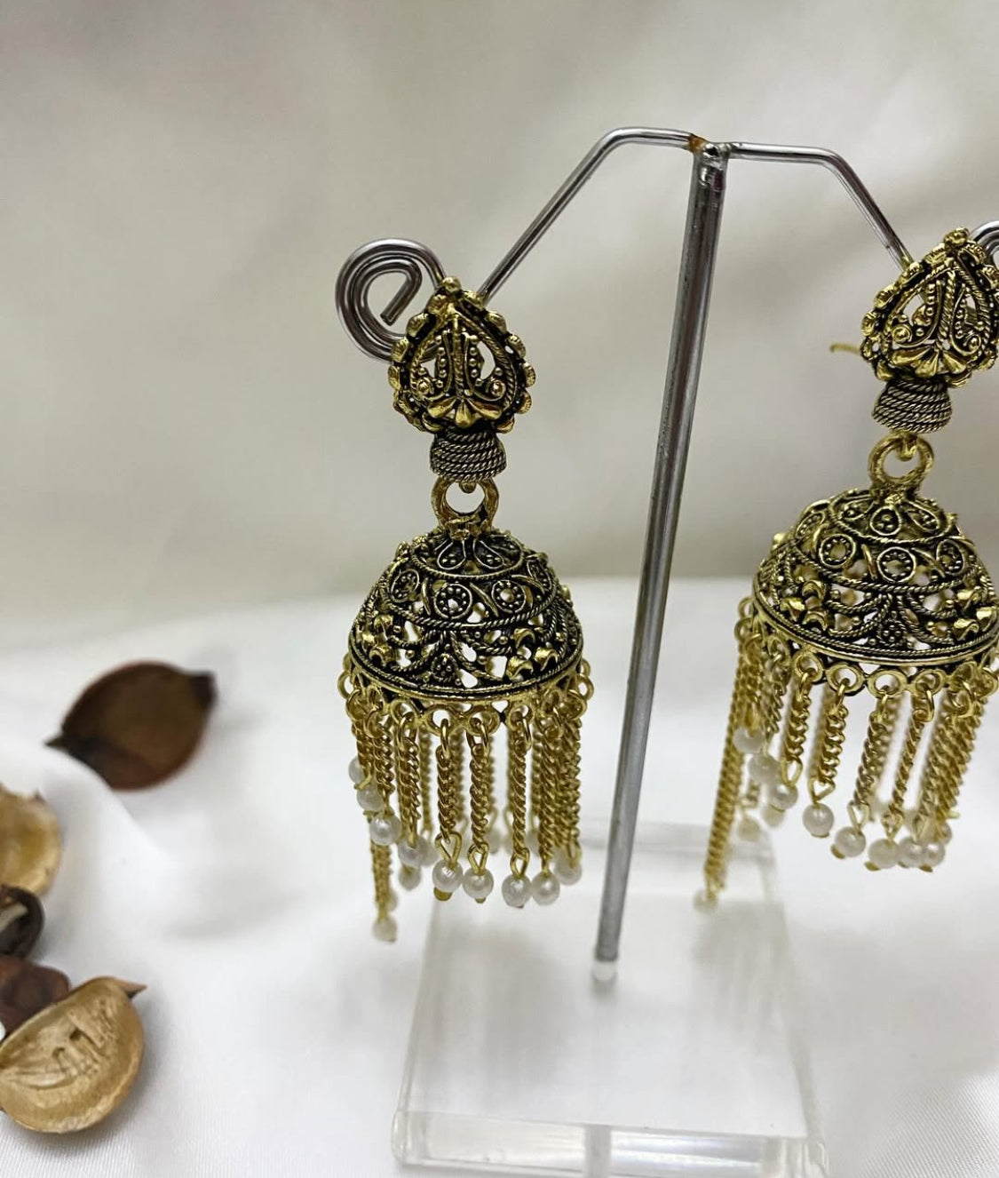 Antique gold plated jhumka