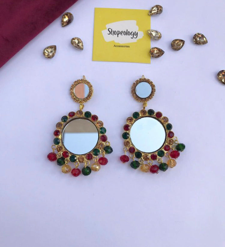 Traditional mirror earring
