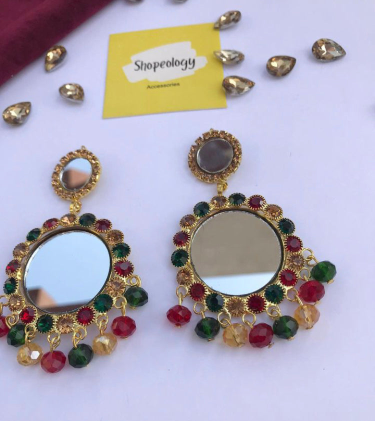Traditional mirror earring